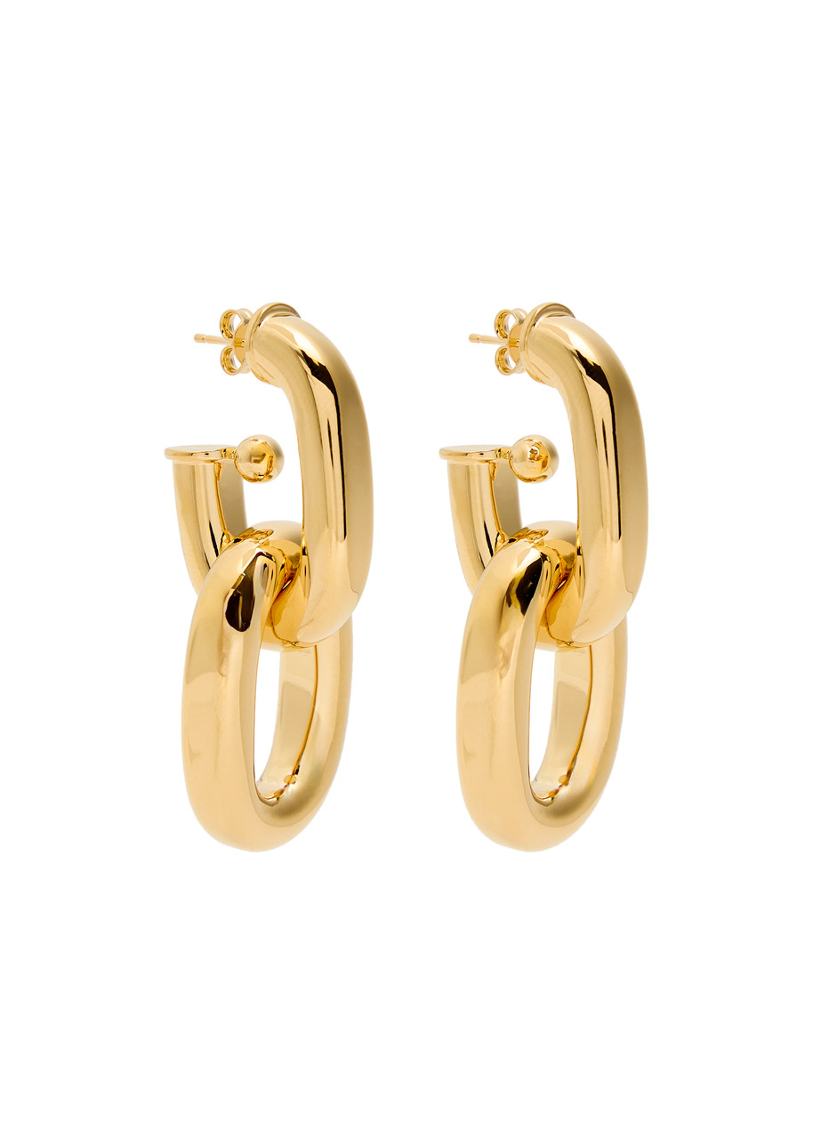 Rabanne Link Hoop Earrings In Gold