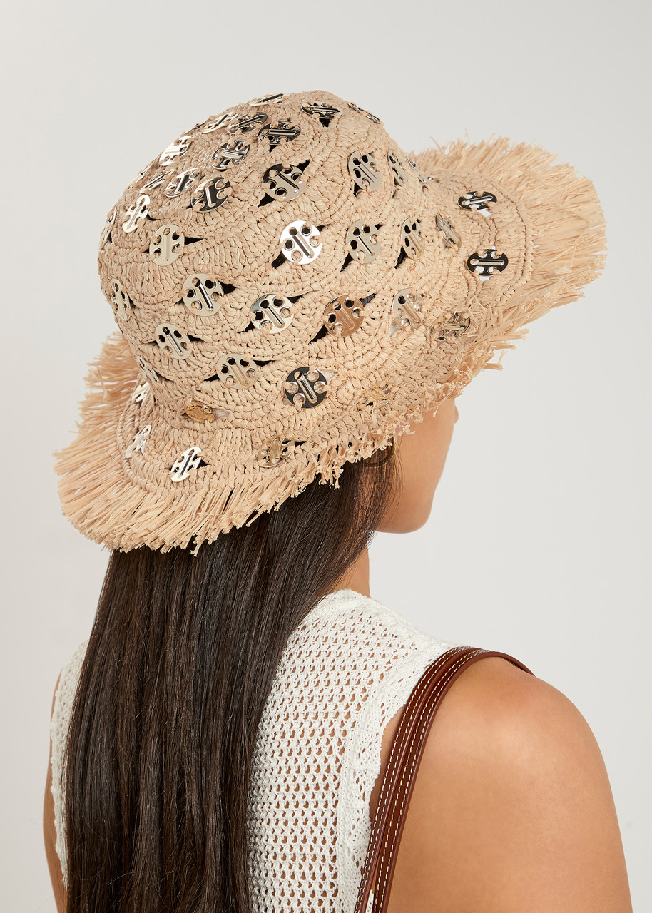 Rabanne Disc-embellished Raffia Hat
