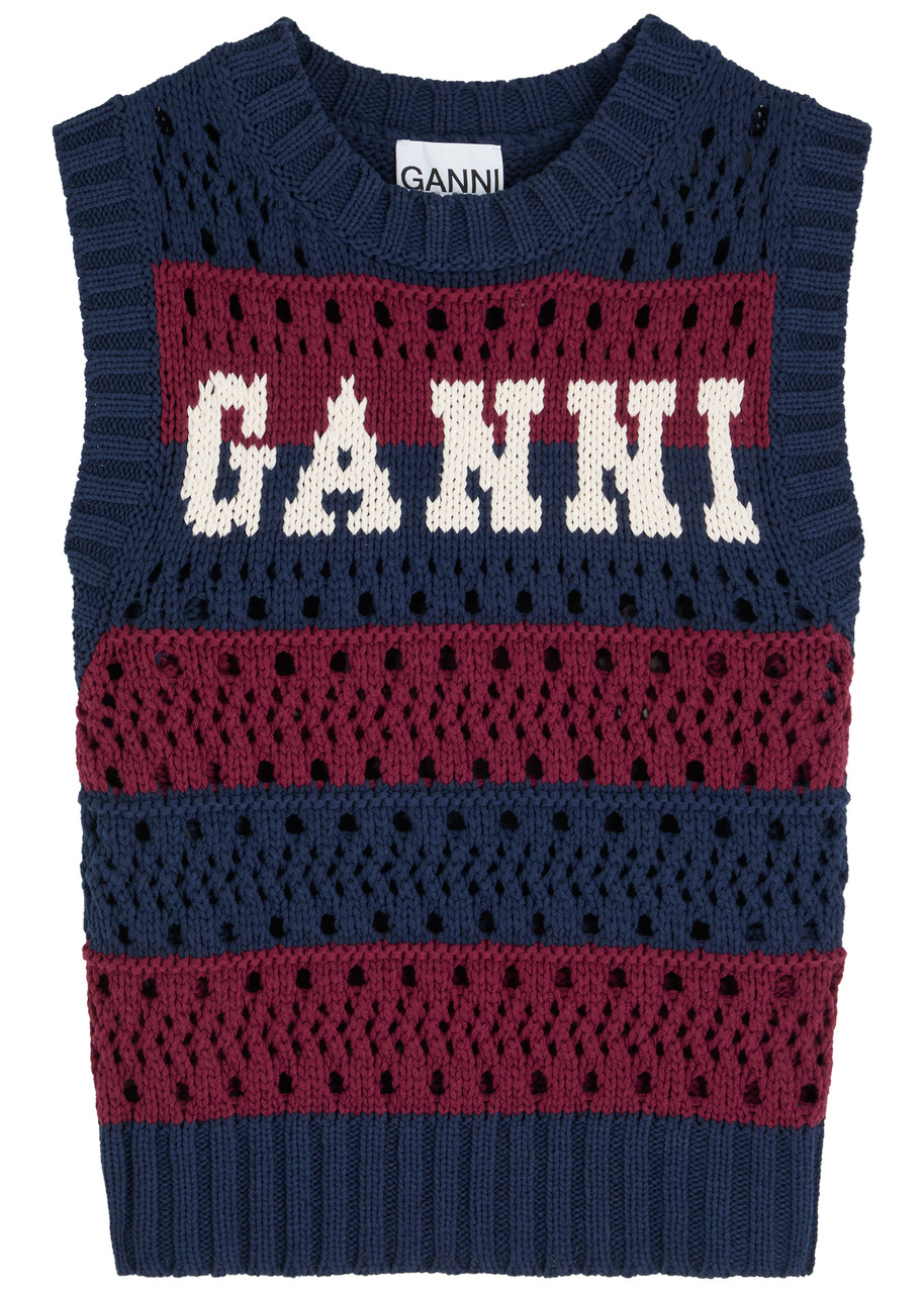 Ganni Multicolor Blue Striped Vest