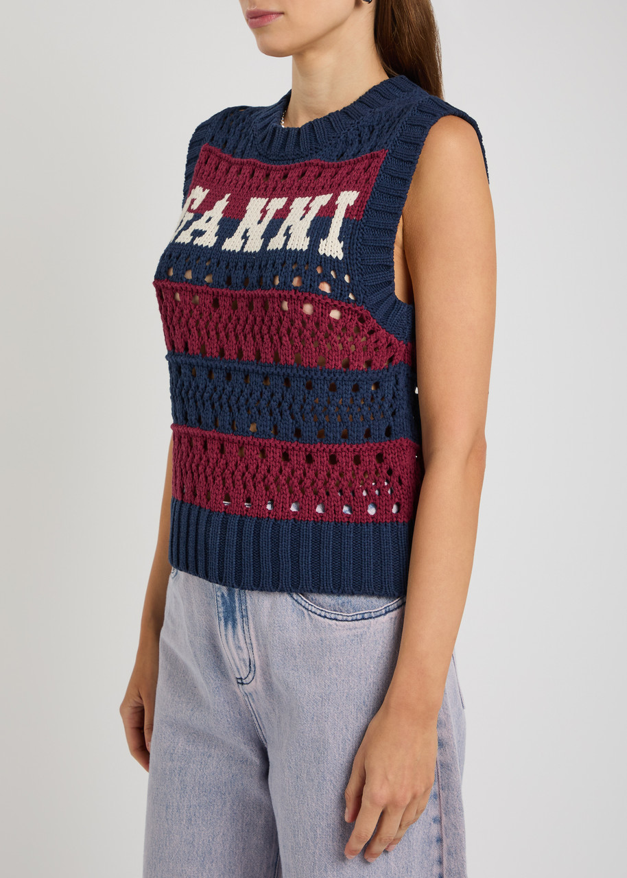 Ganni Multicolor Blue Striped Vest