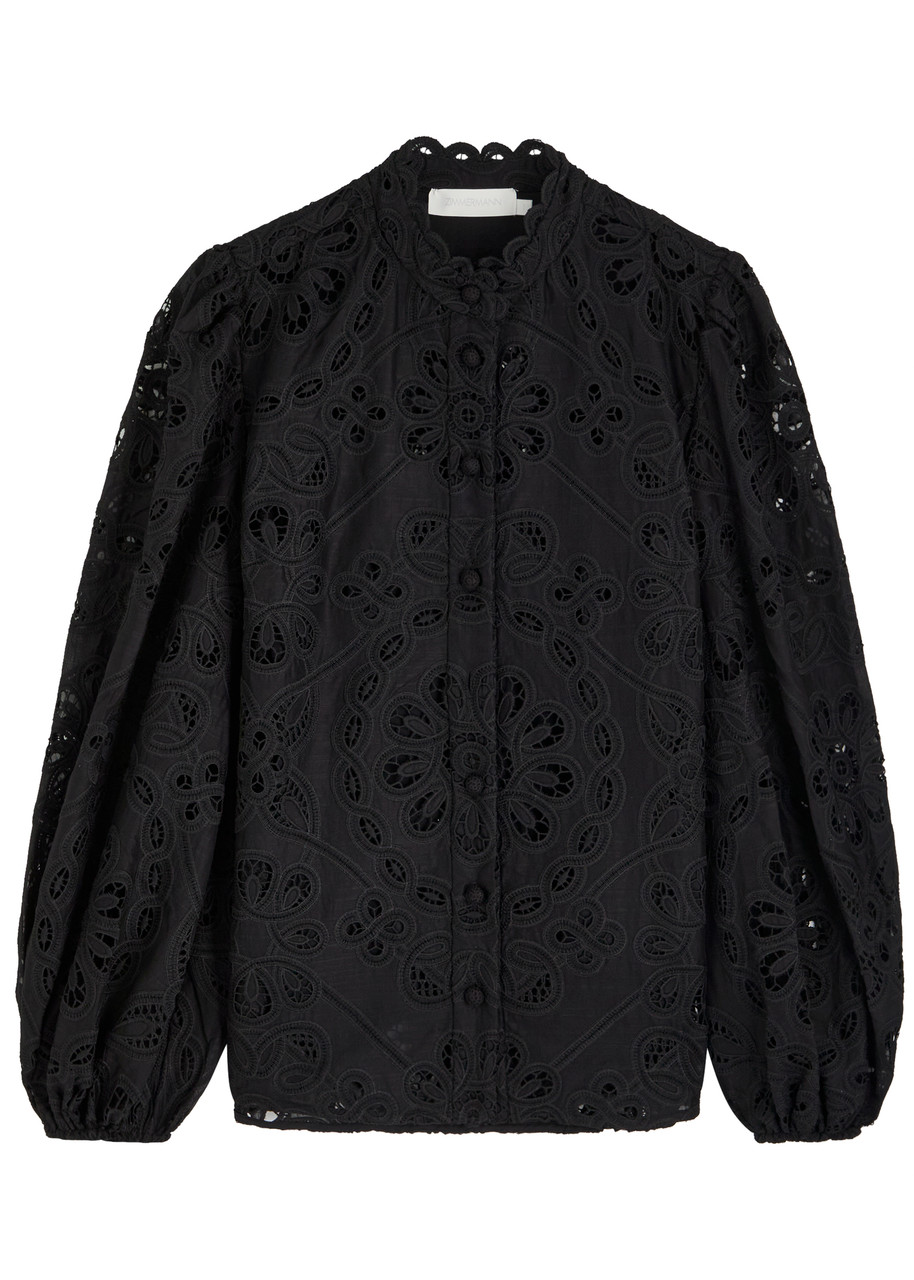 Zimmermann Rhiannon Embroidered Cotton Blouse
