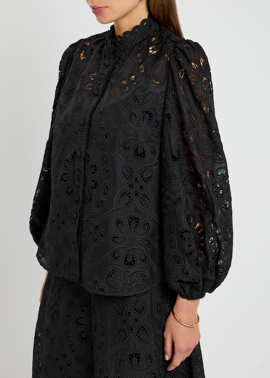 Zimmermann Rhiannon Embroidered Cotton Blouse