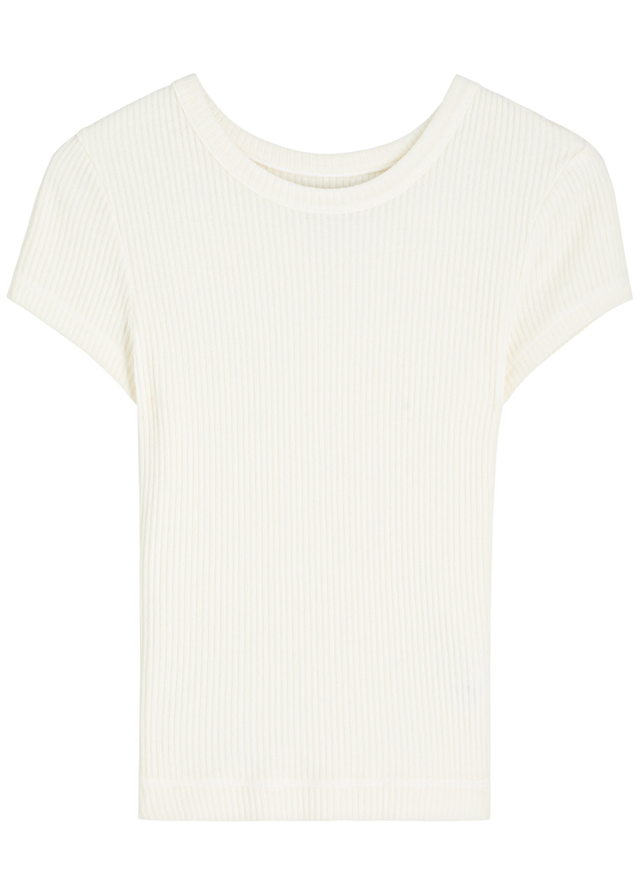 Citizen Of Humanity Citizens Of Humanity Nello Ribbed Stretch-knit Cropped T-shirt