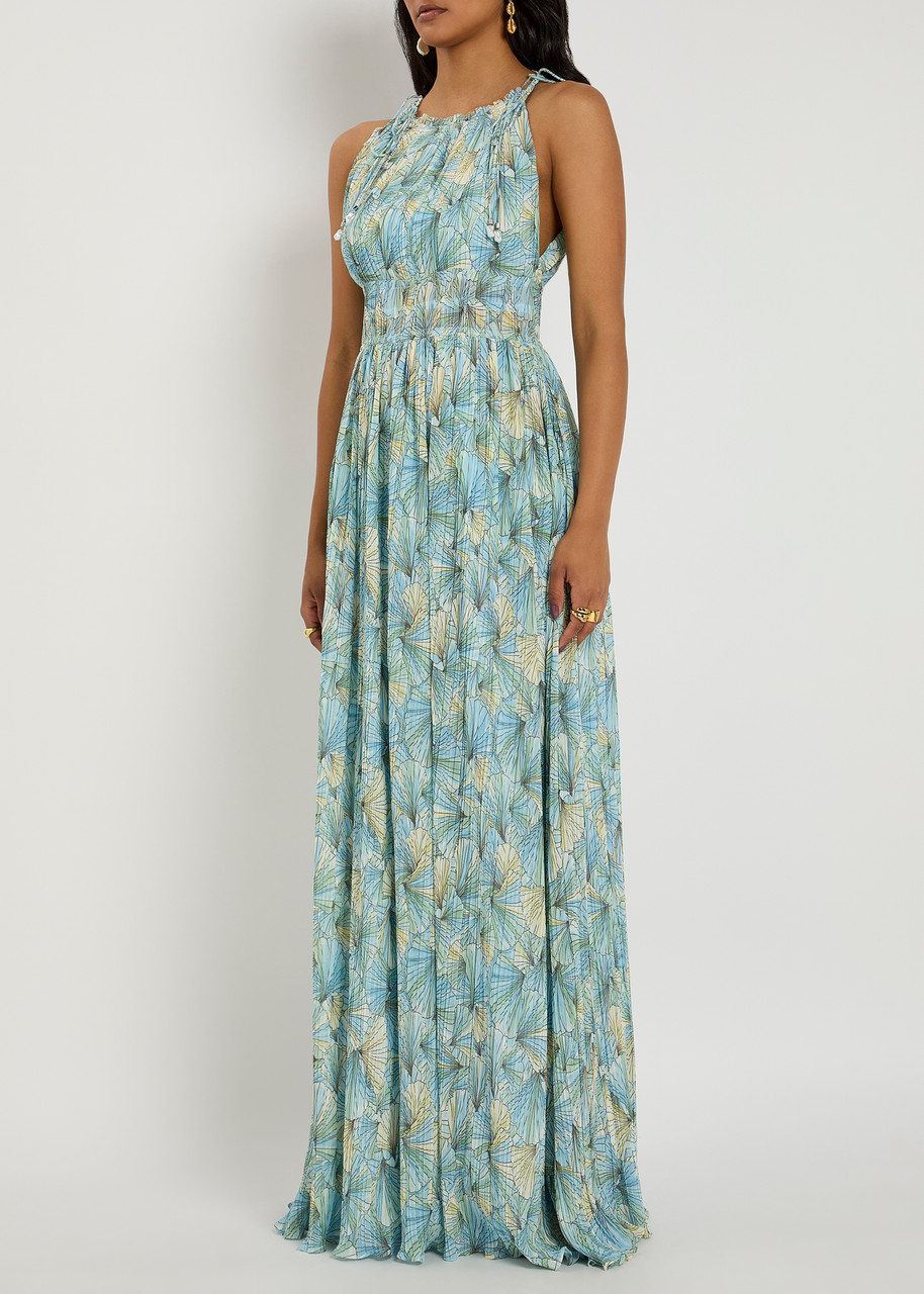 Veronica Beard Yardley Printed Chiffon Maxi Dress