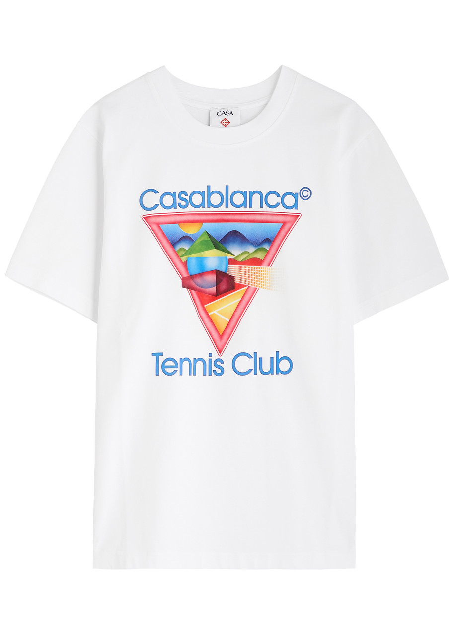 Casablanca White Crewneck T-shirt With Logo On The Front In Cotton Man