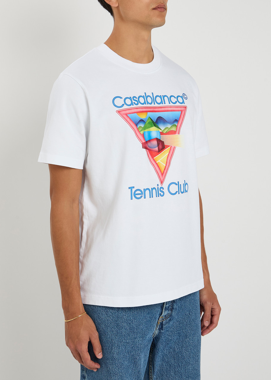 Casablanca Cotton Crew Neck T-shirt With Graphic Print