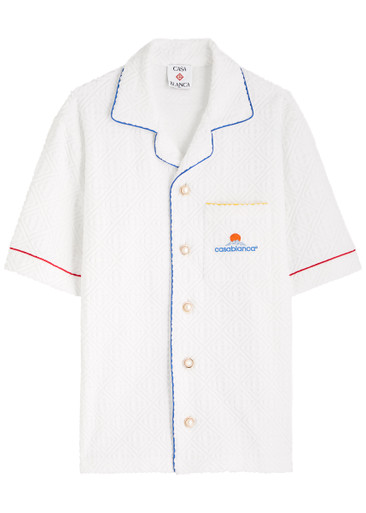 CASABLANCA Monogram-jacquard towelling cotton-blend shirt | Harvey