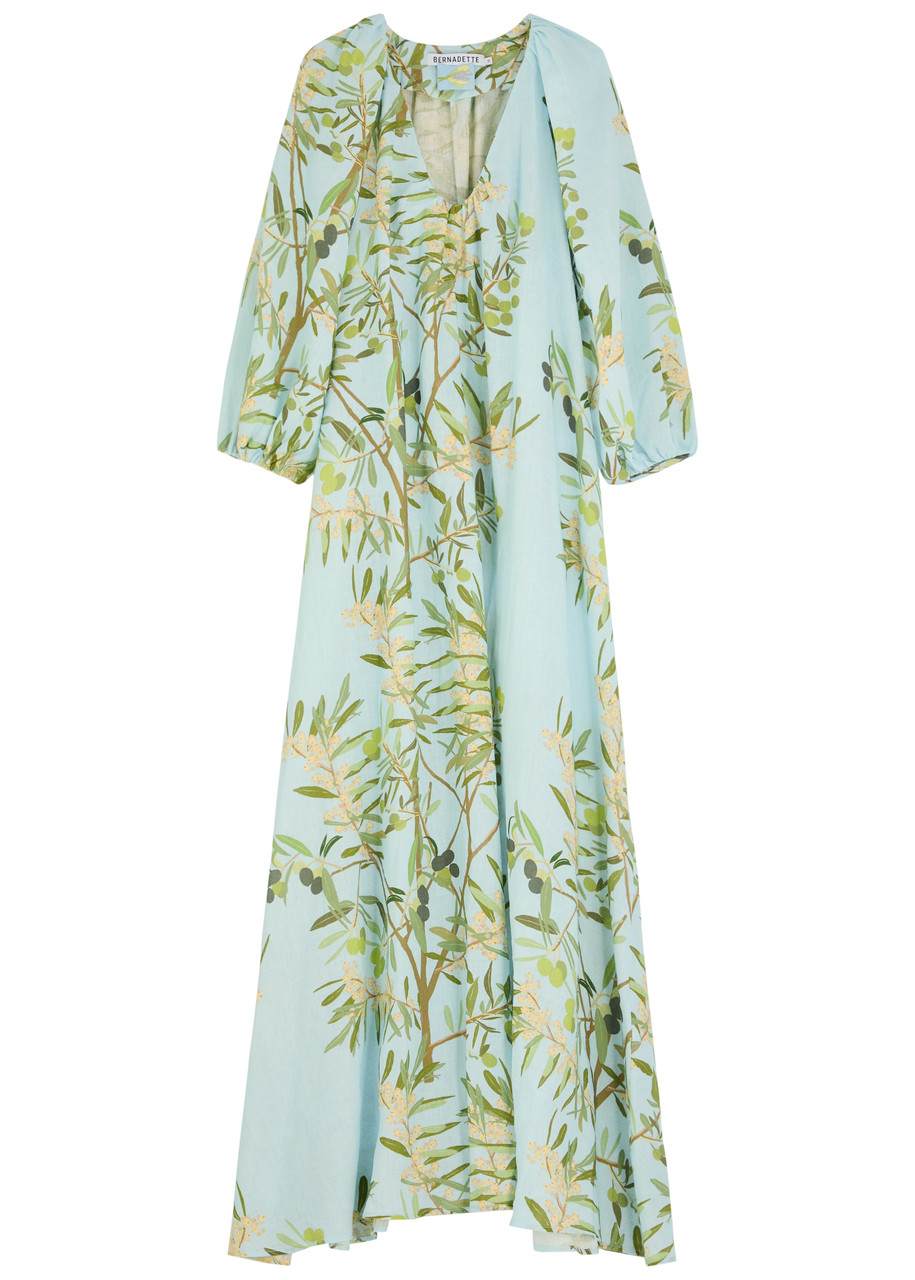 Bernadette Georgio Printed Linen Maxi Dress