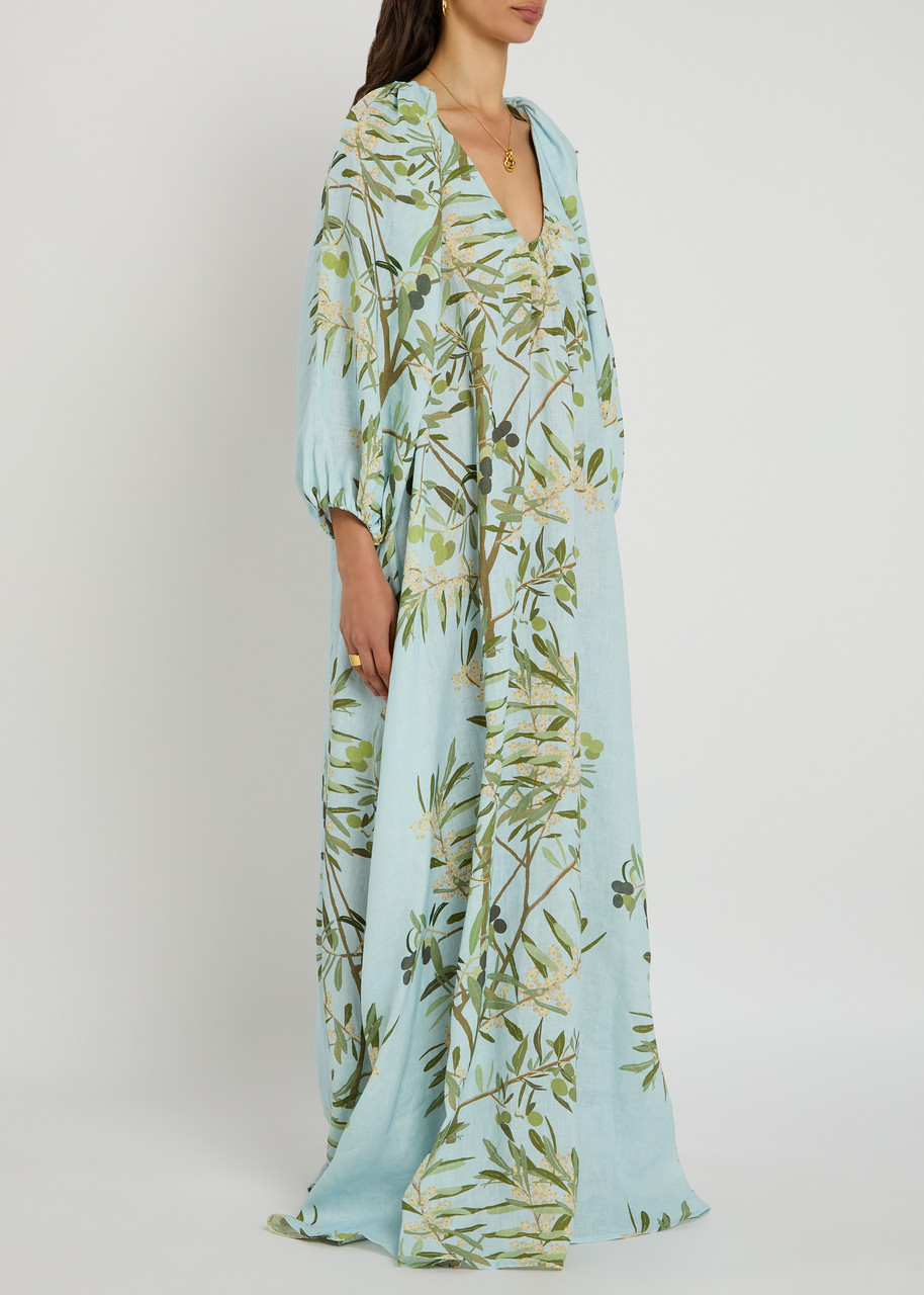 Bernadette Georgio Printed Linen Maxi Dress