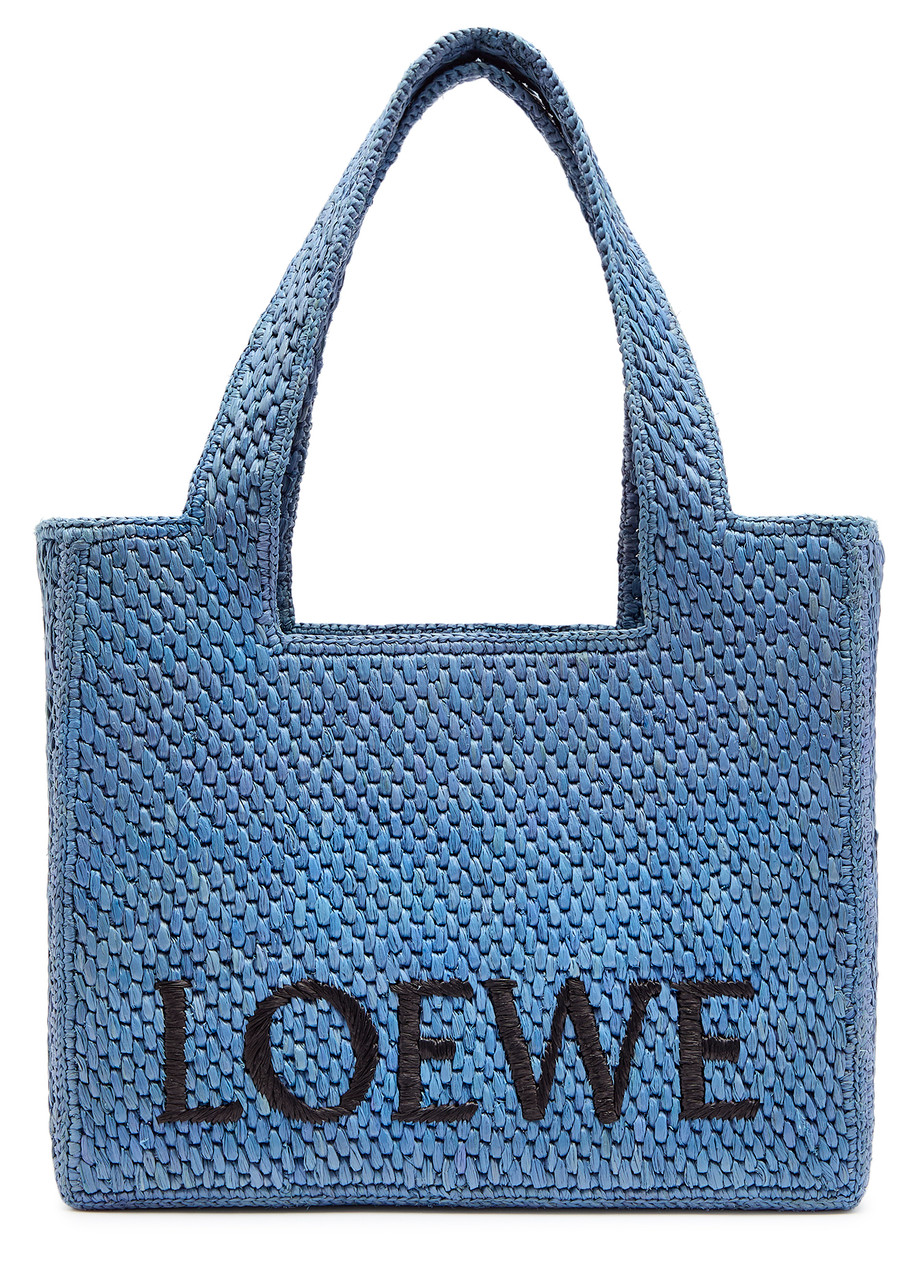 Loewe X Paula's Ibiza Logo-embroidered Raffia Tote - Light Blue - One Size