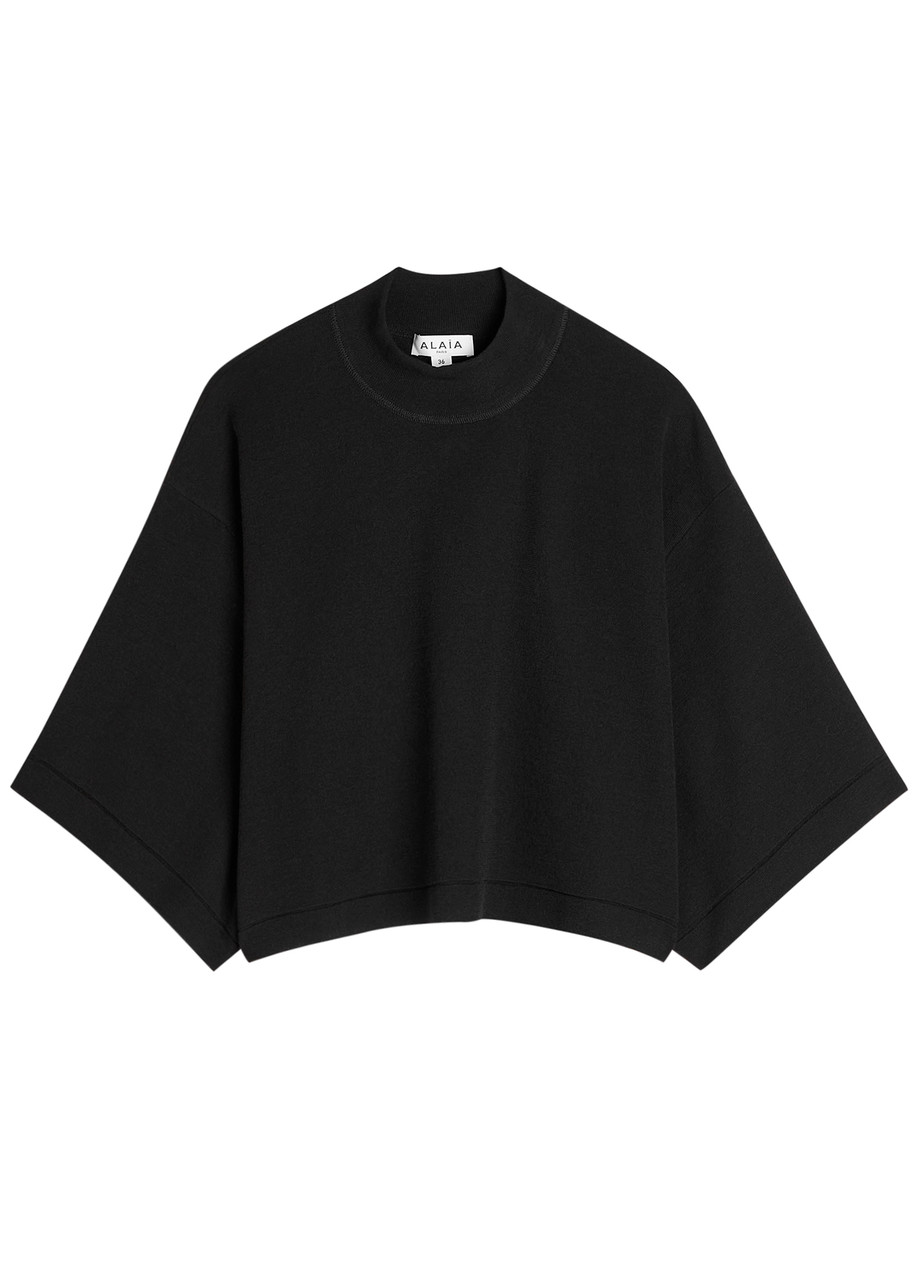 Alaïa Knit Crop top - Black - 36 (UK8 / S)