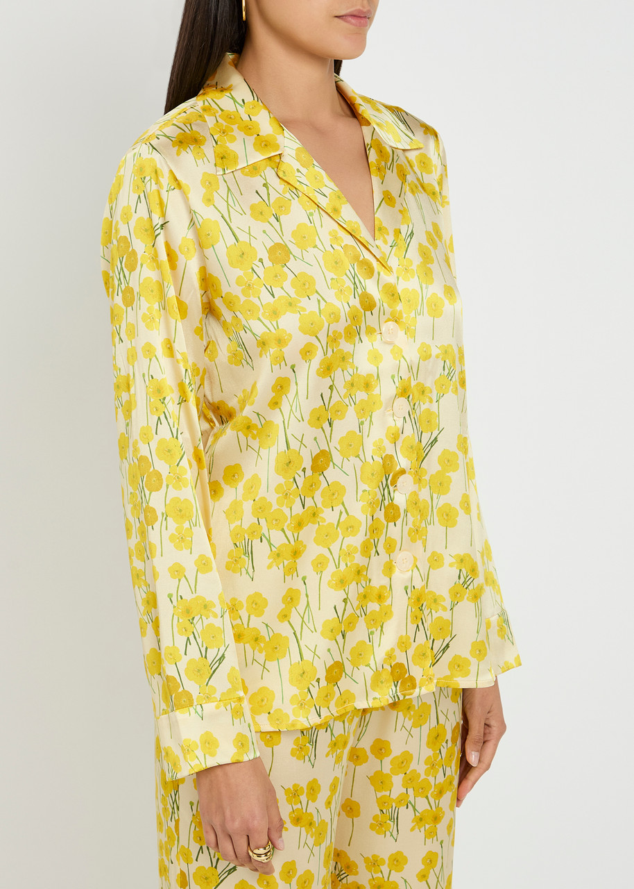 Bernadette Louis Floral-print Stretch-silk Pyjama Shirt
