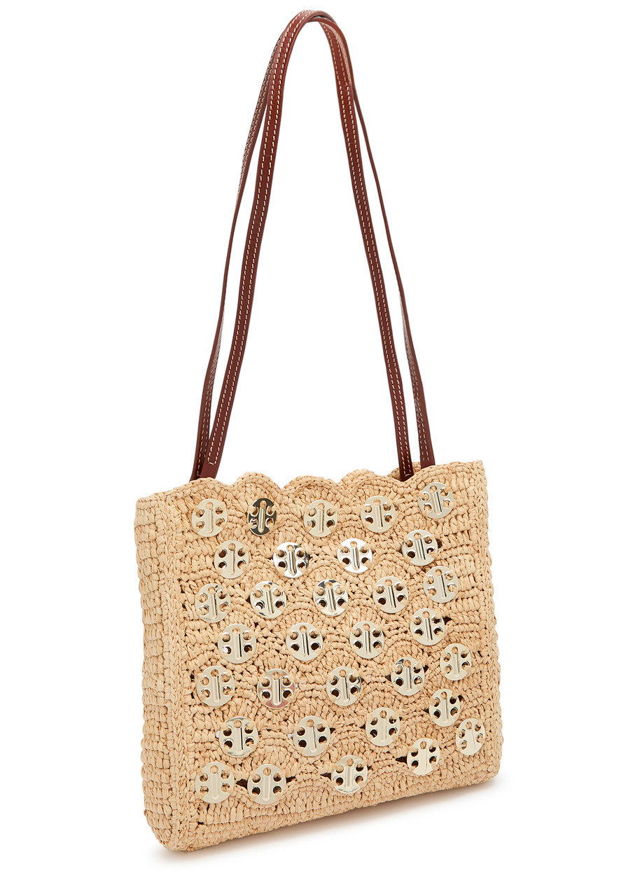 Rabanne 1969 Embellished Raffia Shoulder Bag