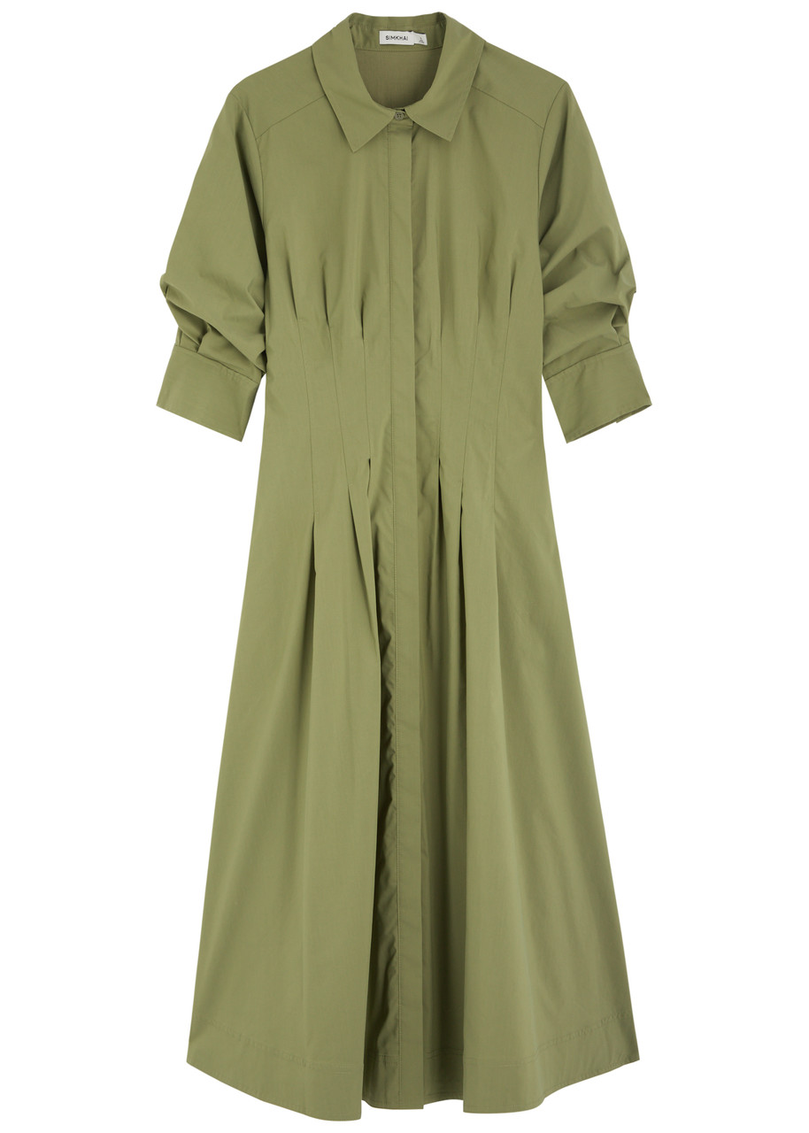 Simkhai Jazz Pintuck Midi Dress In Green