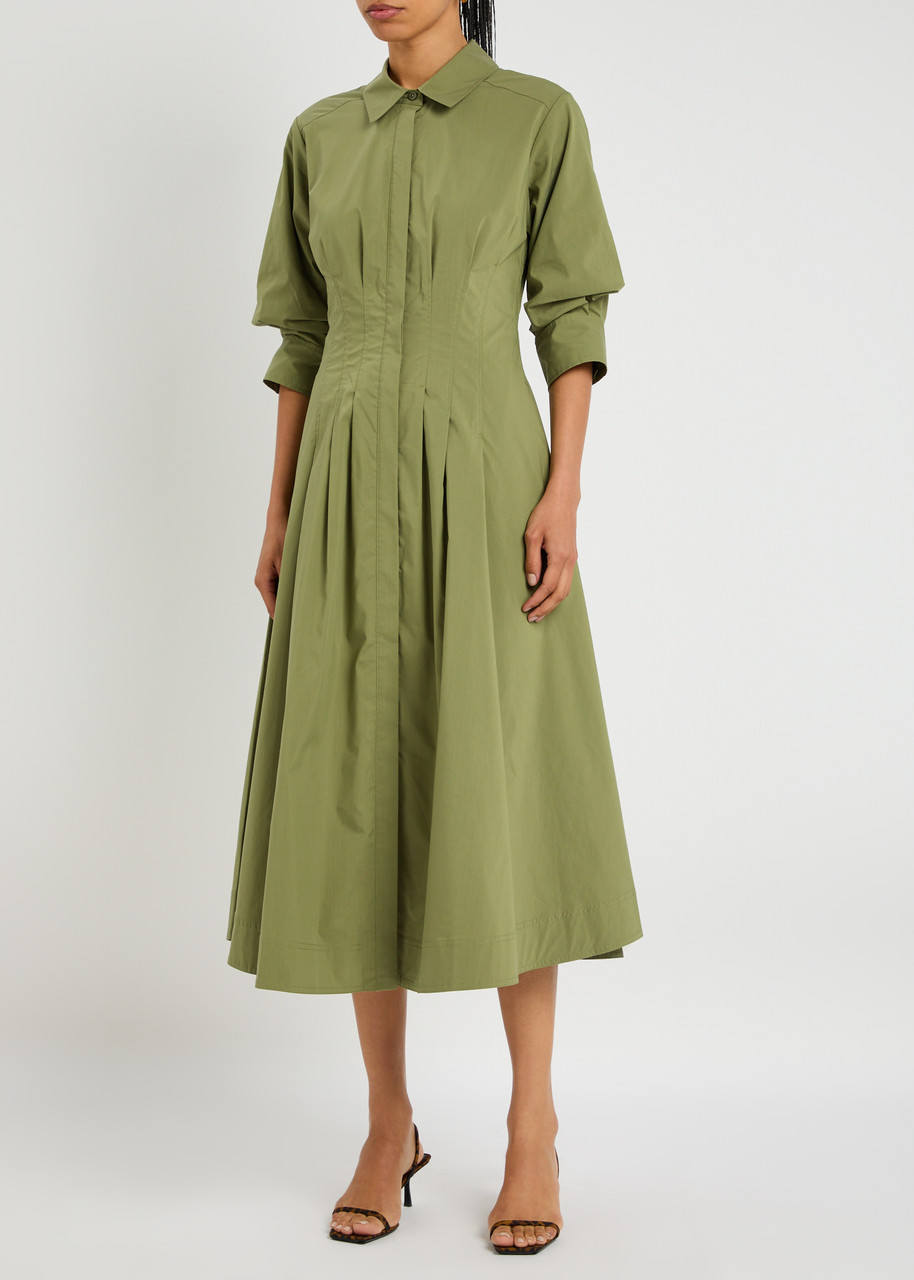 Simkhai Jazz Pintuck Midi Dress In Green