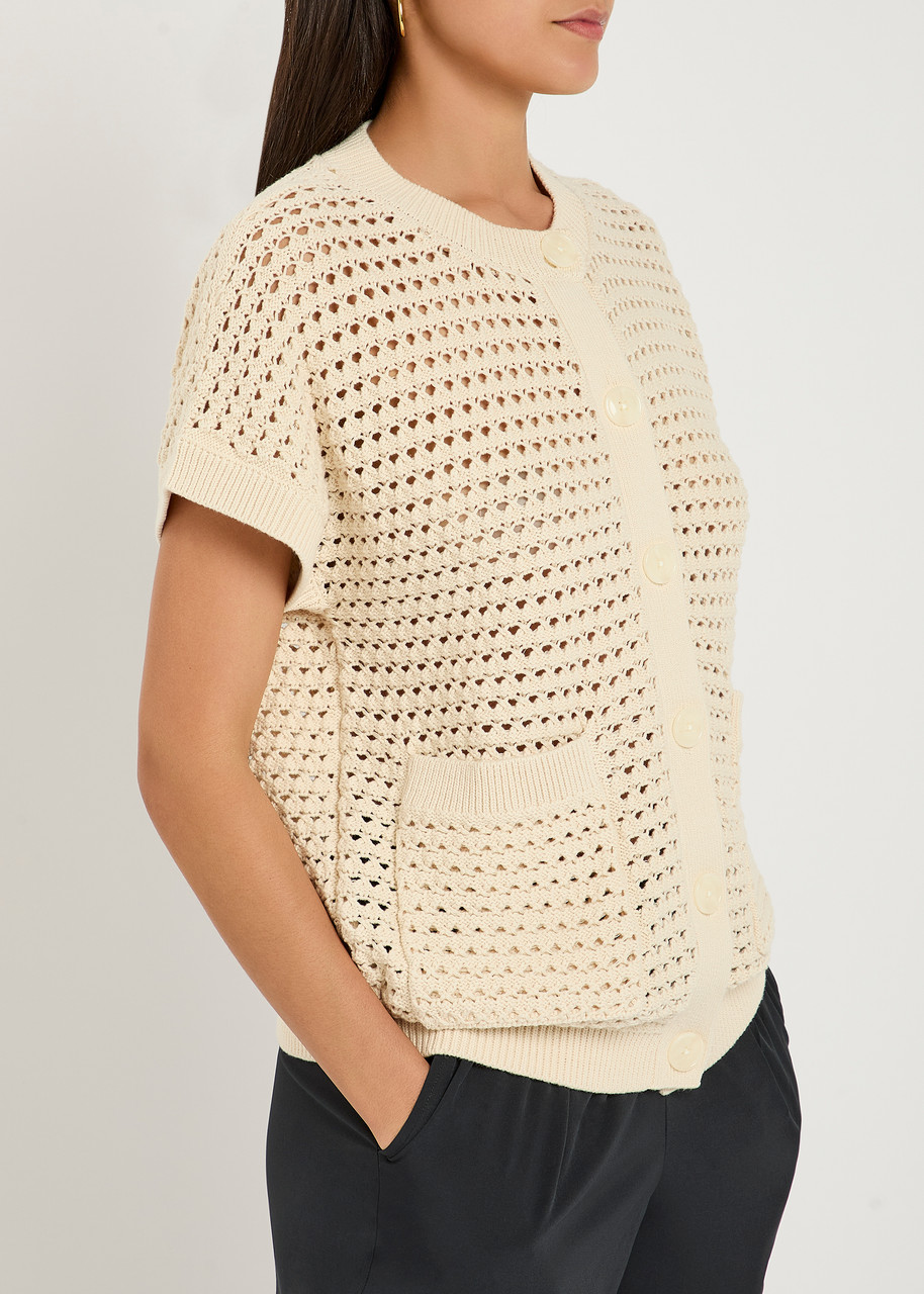 Varley Sidra Oversized Pointelle-knit Cardigan Sweater Vest