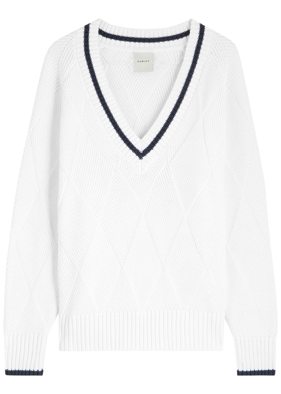 Varley Ray Diamond-knit Jumper - White - L (UK14 / L)