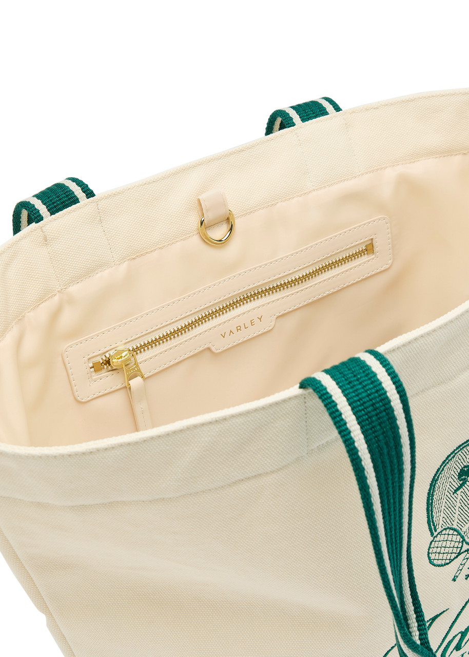  Varley Robinson Embroidered Canvas Tote Bag - Ivory - One Size 
