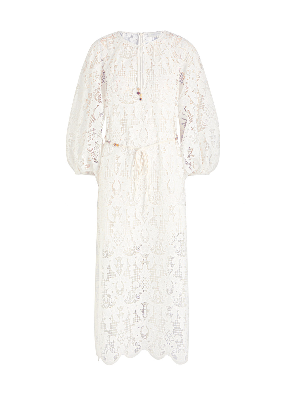 Zimmermann Womens Ivory Coco Lace Woven Midi Dress