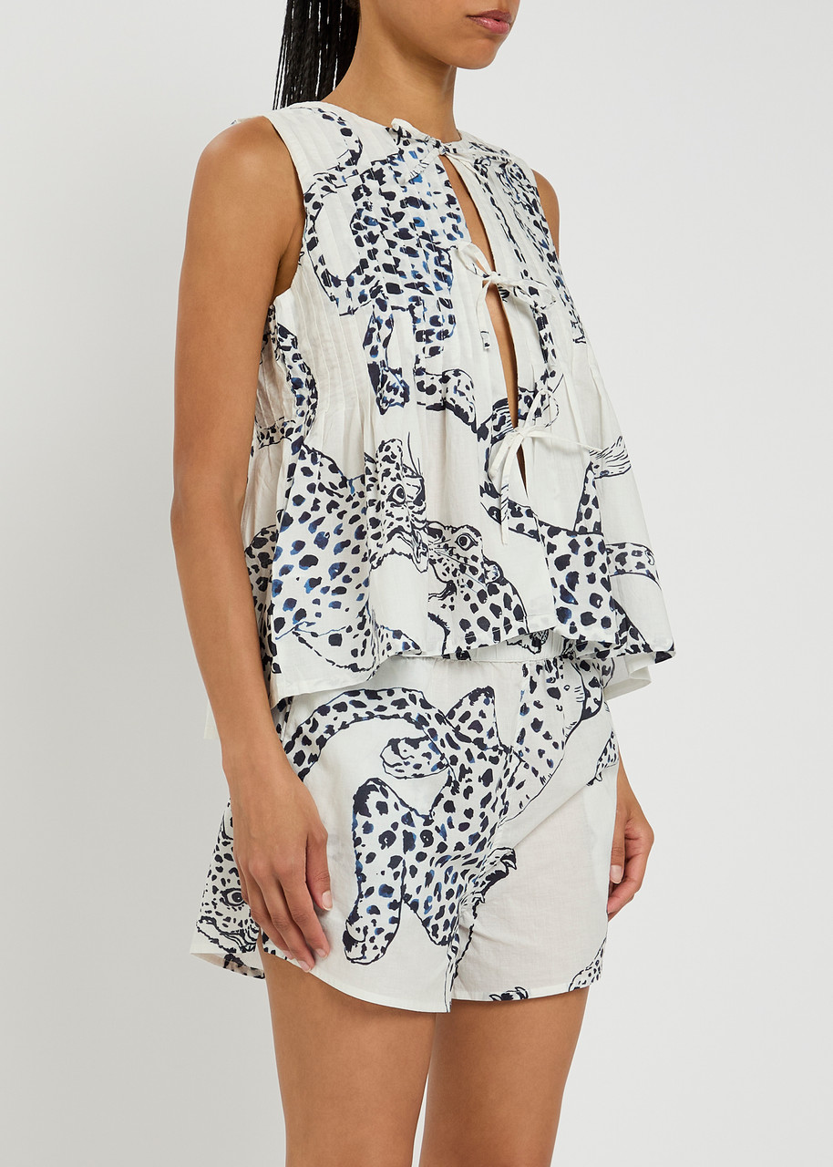 Desmond & Dempsey Jag Printed Cotton Pyjama Set