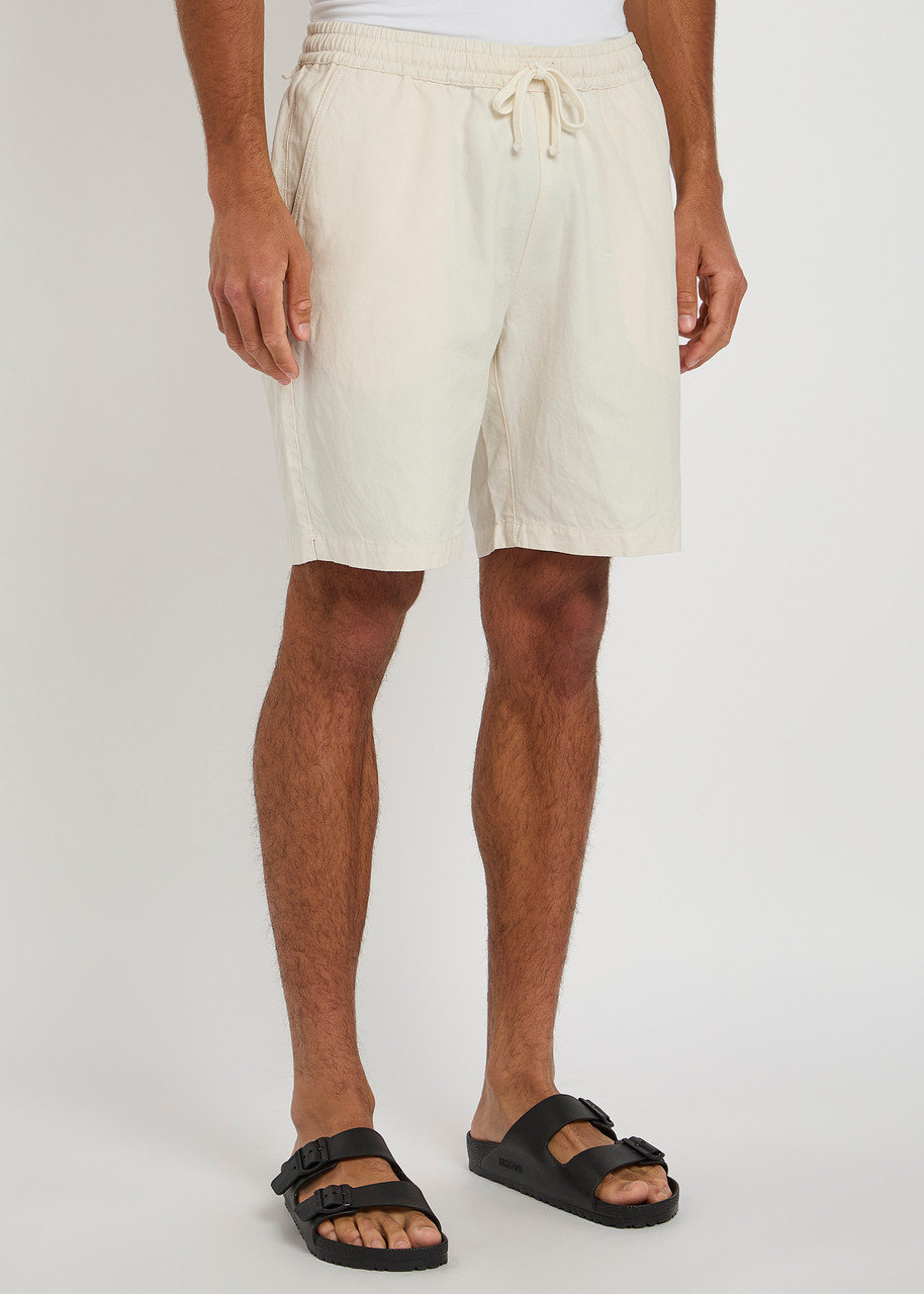 Universal Works Simple Linen-blend Shorts In White