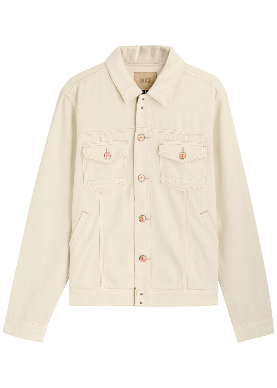 Paige Scout Panelled Cotton-blend Overshirt Jacket In Neutral