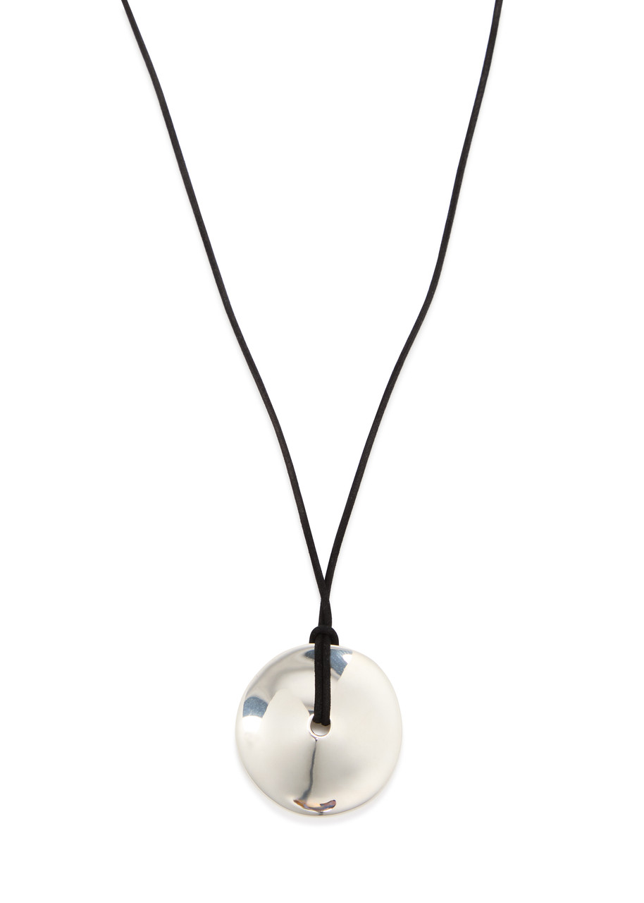 Agmes Cora Suede Cord Necklace - Silver - One Size