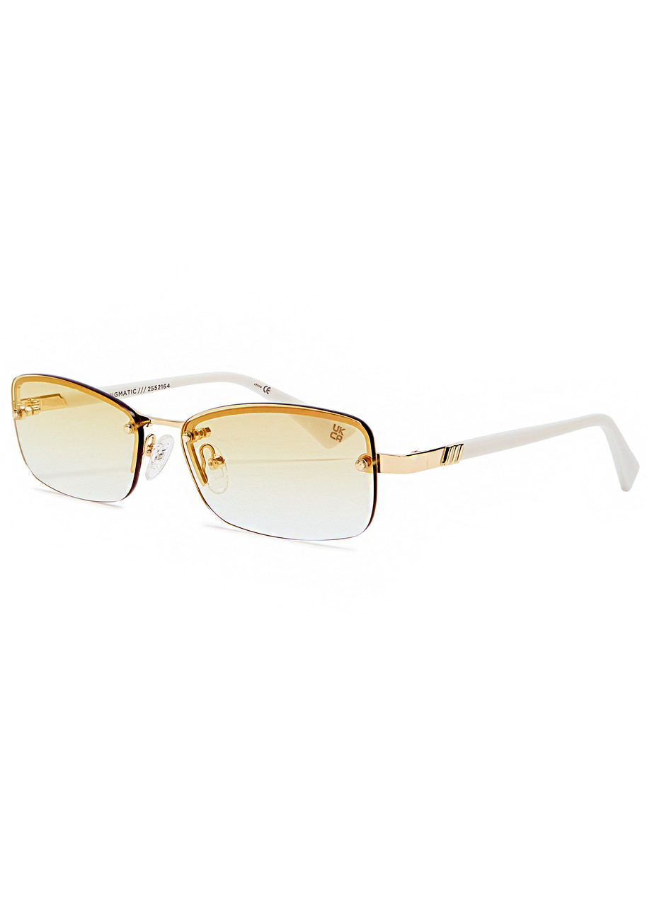 LE Specs Enigmatic Rimless Rectangle-frame Sunglasses - Gold - One Size