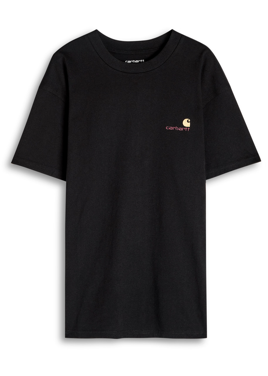 Carhartt Wip American Script Logo-embroidered Cotton T-shirt In Black