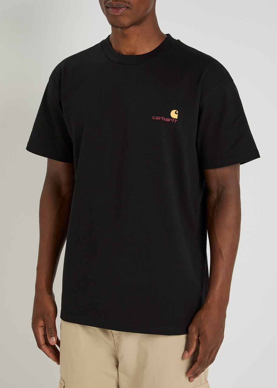 Carhartt Wip American Script Logo-embroidered Cotton T-shirt In Black