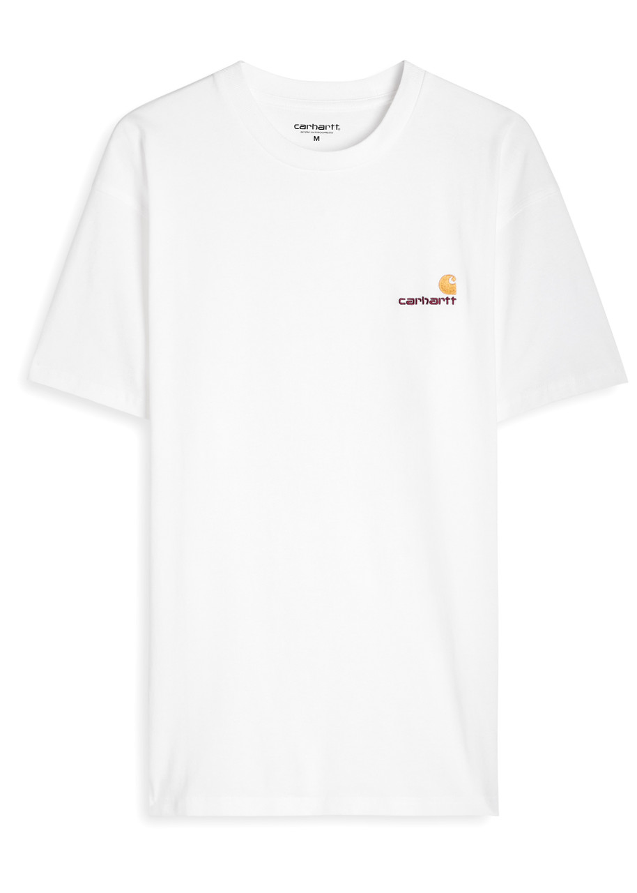 Carhartt Wip Mens White American Script Logo-embroidered Cotton-jersey T-shirt