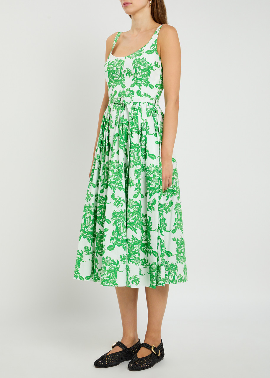 Emilia Wickstead Eglantine Printed Cotton-poplin Midi Dress