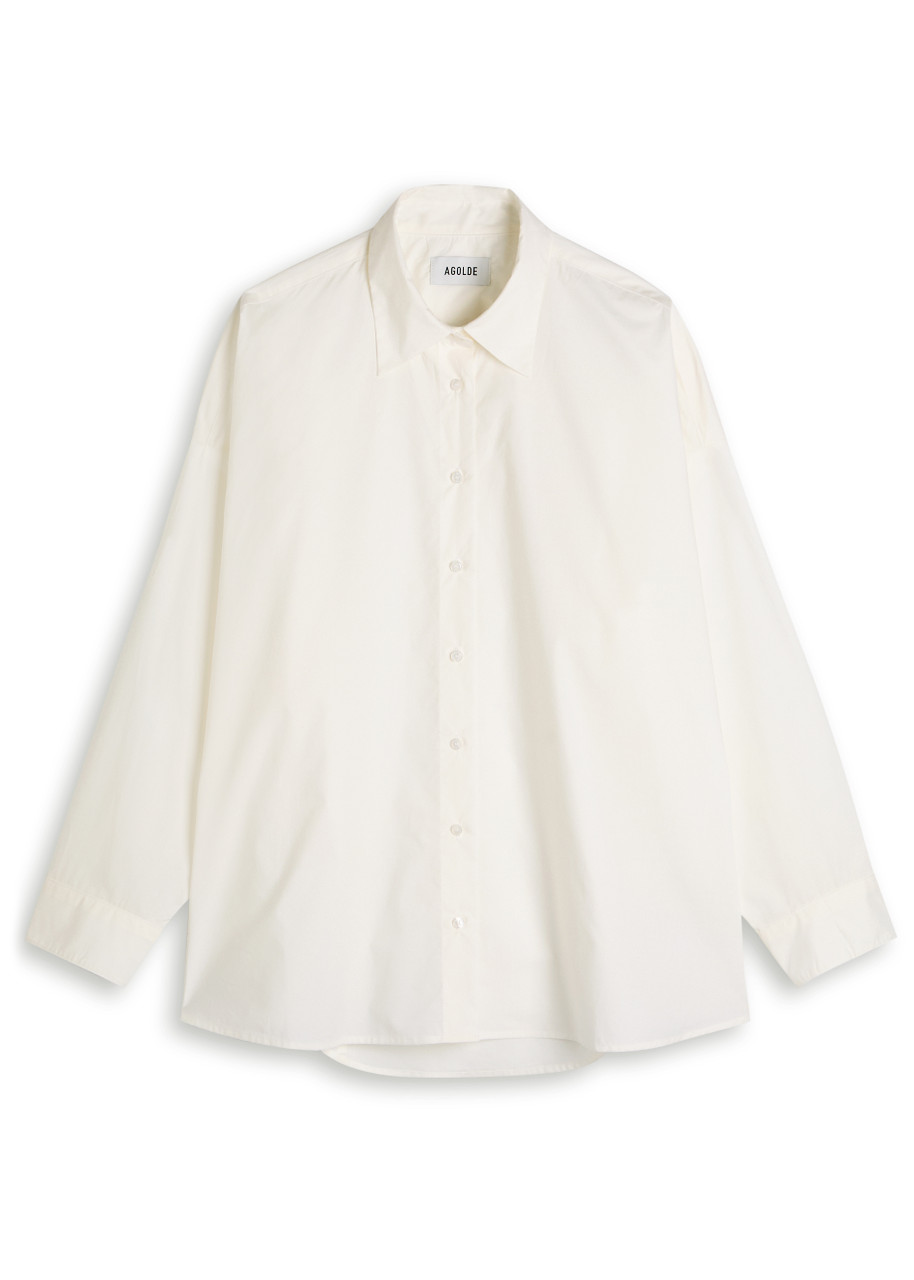 Agolde Roux Cotton-poplin Shirt In White