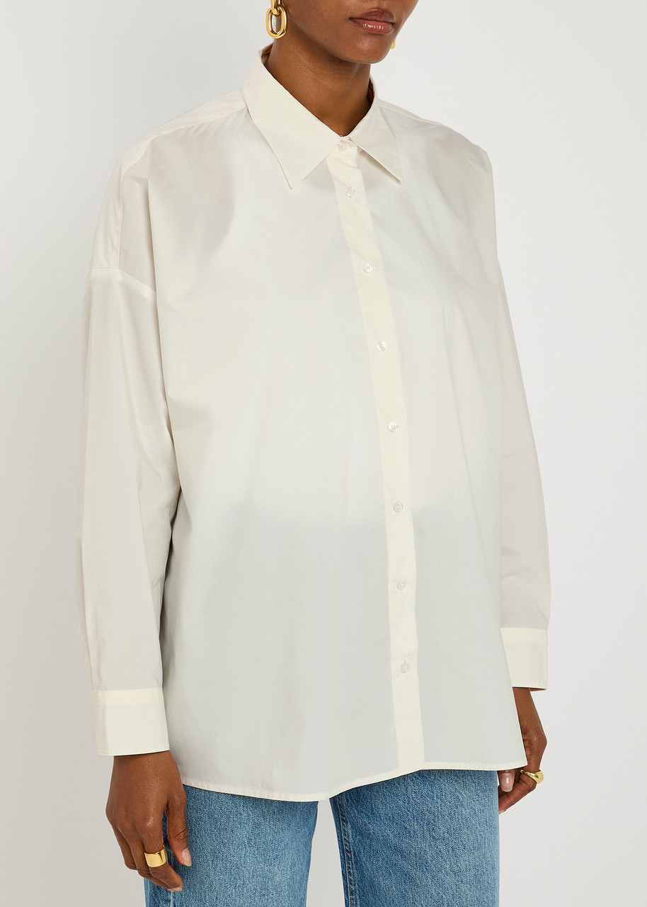 Agolde Roux Cotton-poplin Shirt In White