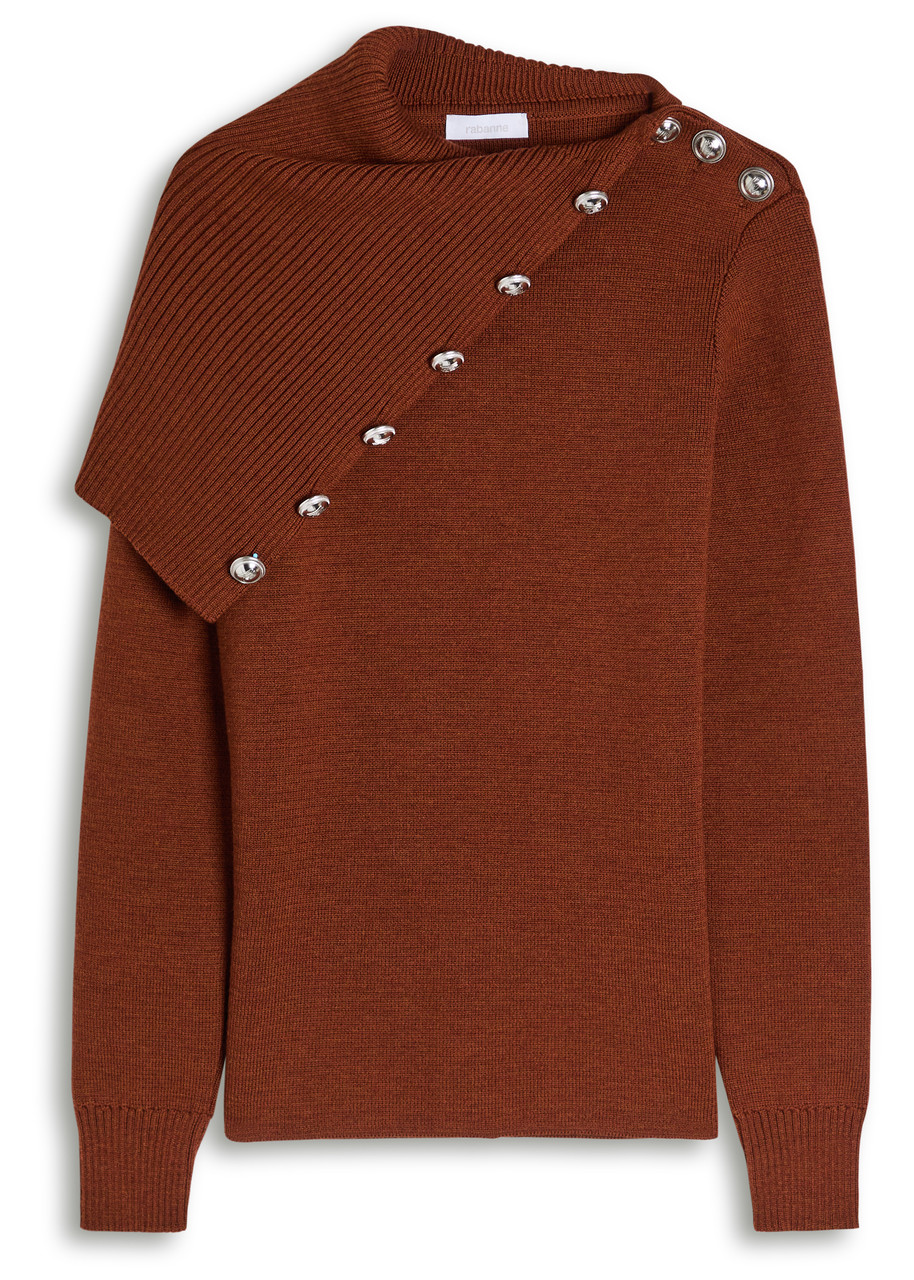 Rabanne Asymmetric Merino Wool Sweater