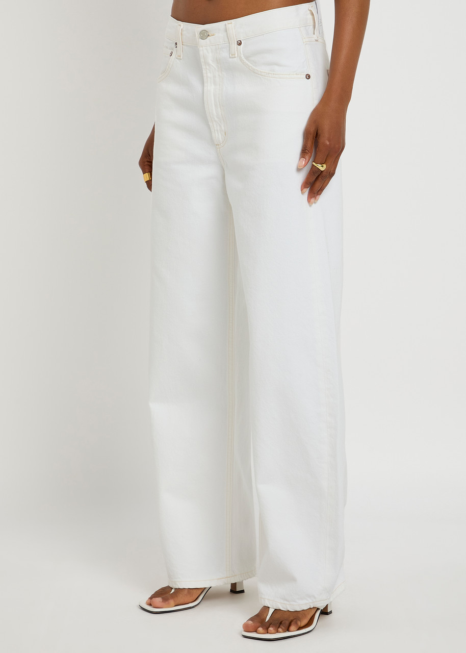 Agolde Low Curve Barrel-leg Jeans In White