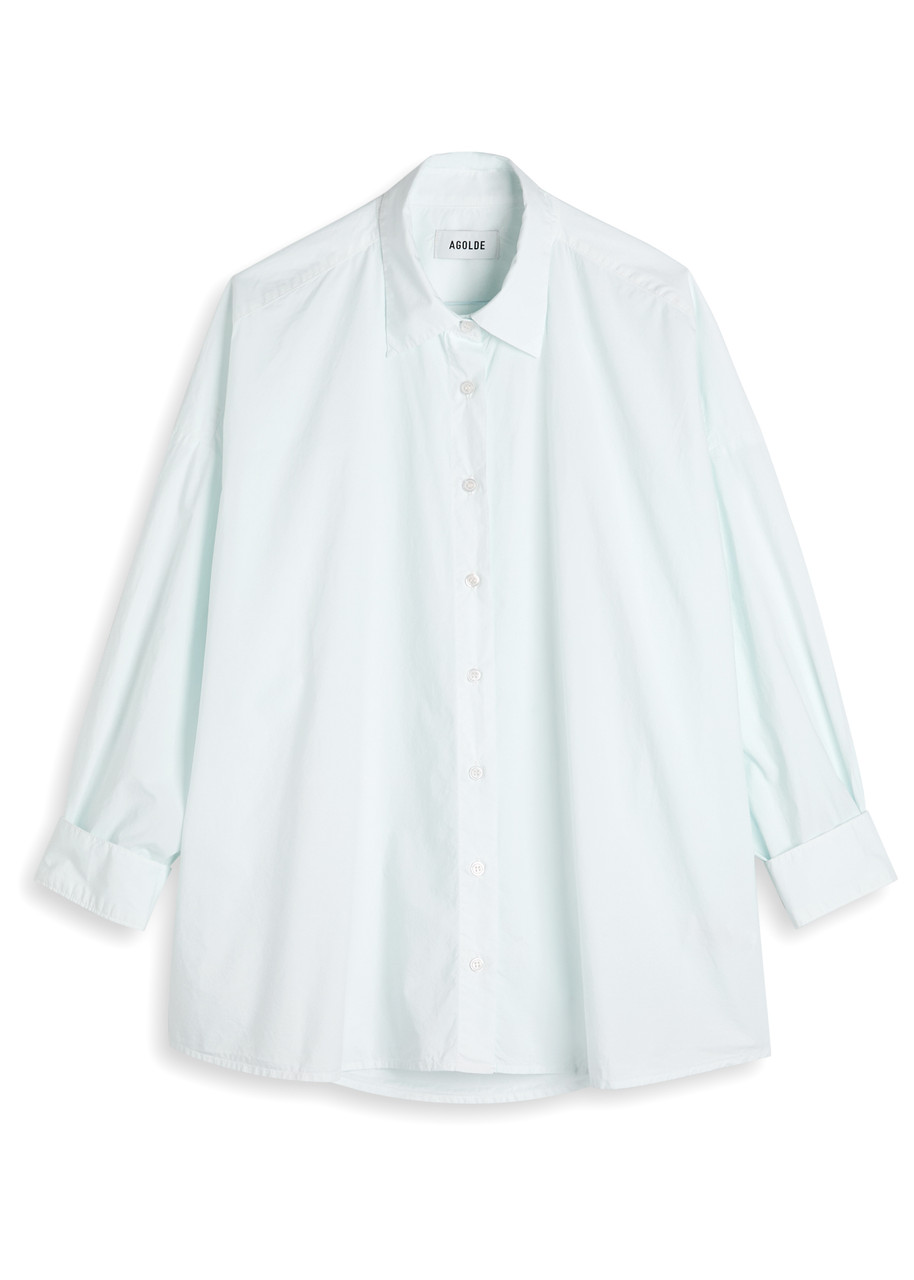 Agolde Roux Cotton-poplin Shirt In White