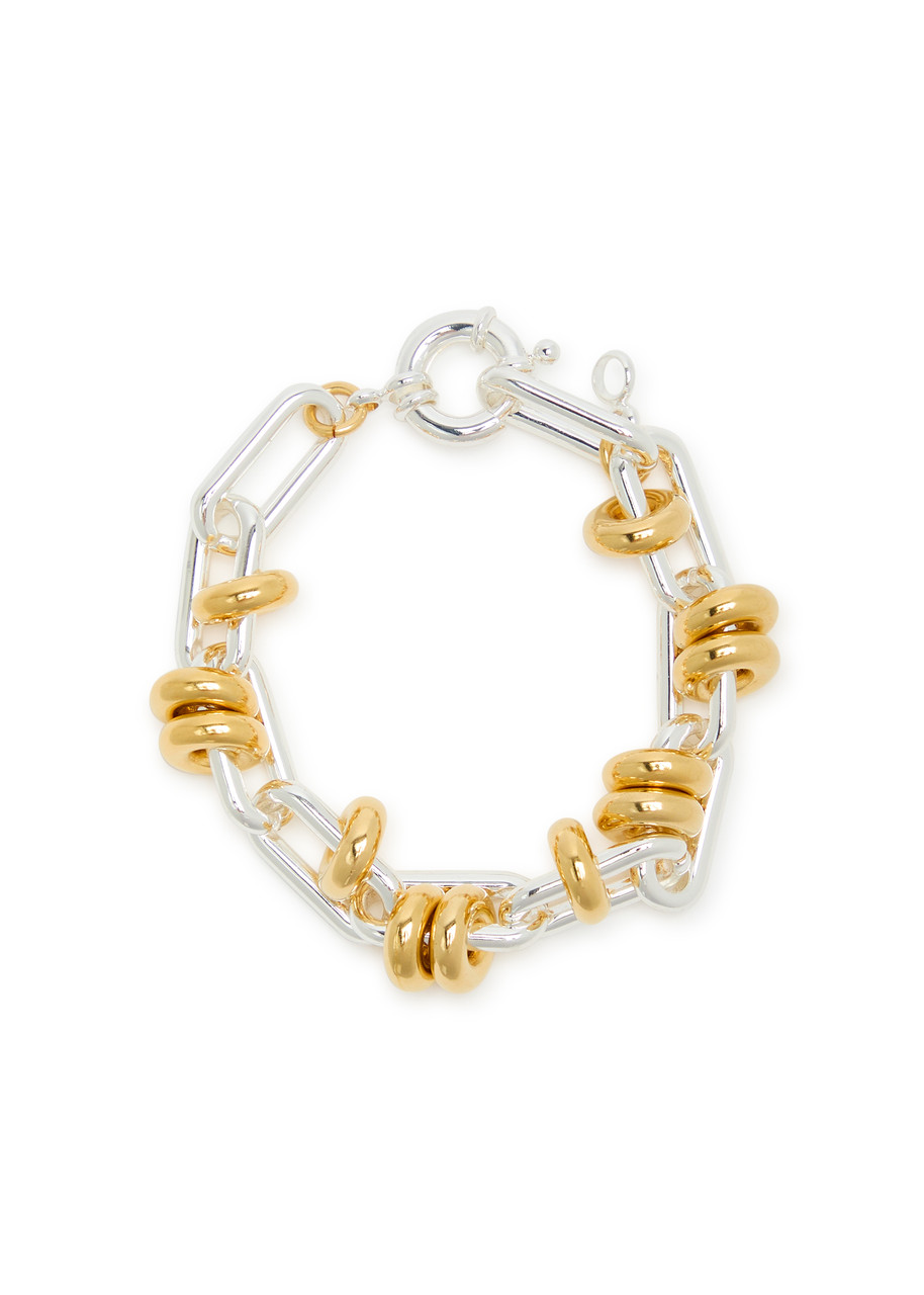 Timeless Pearly Two-tone Sterling Silver Bracelet In Gold