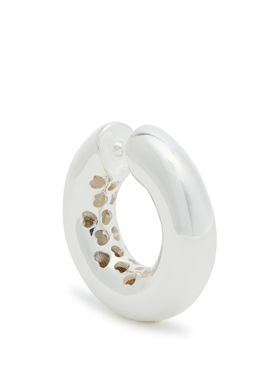 Timeless Pearly Sterling Silver Ear Cuff In Metallic