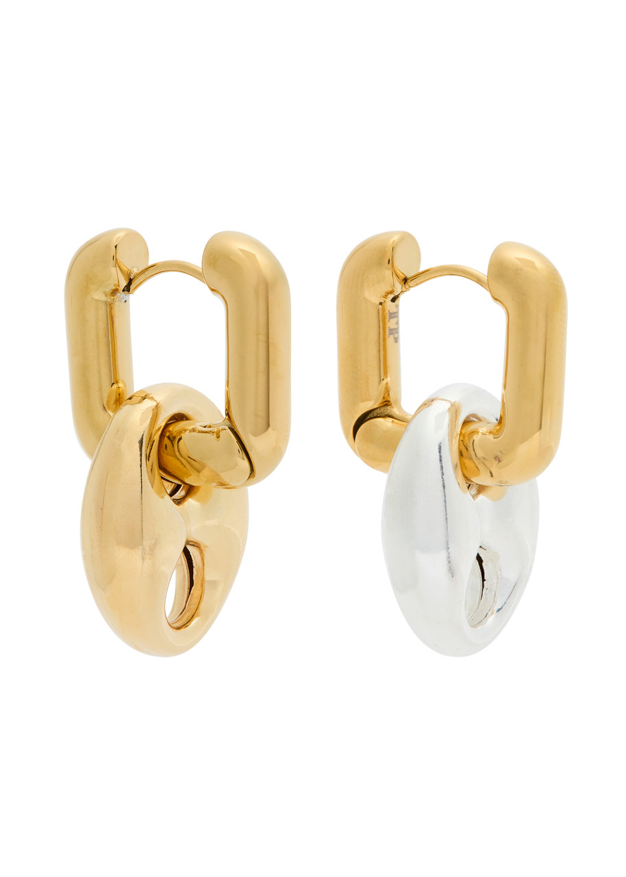 Timeless Pearly Léonie Mismatched 24kt Gold-plated Hoop Earrings In Gold