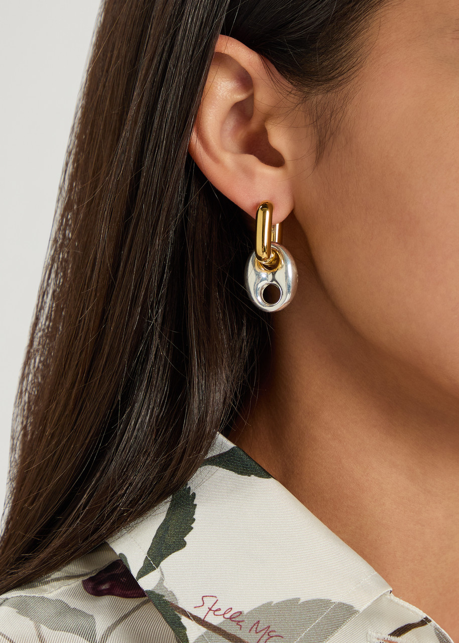 Timeless Pearly Léonie Mismatched 24kt Gold-plated Hoop Earrings In Gold