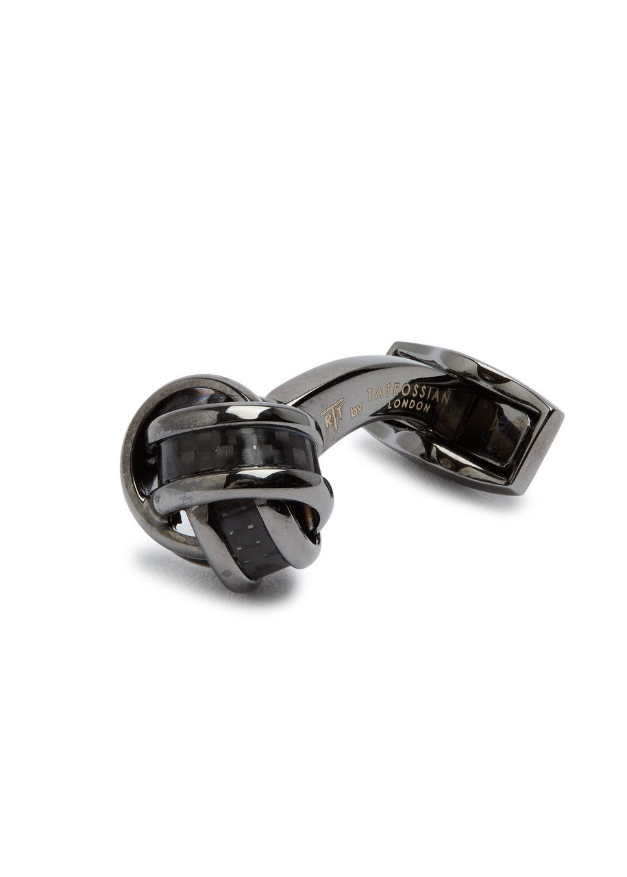 Tateossian Signature Knot Cufflinks In Metallic