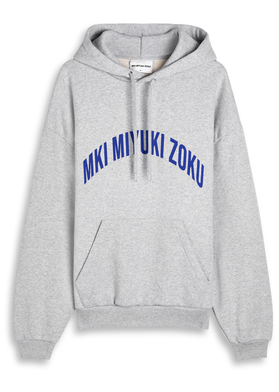 Mki Miyuki Zoku Arch Hooded Cotton-blend Sweatshirt In Gray