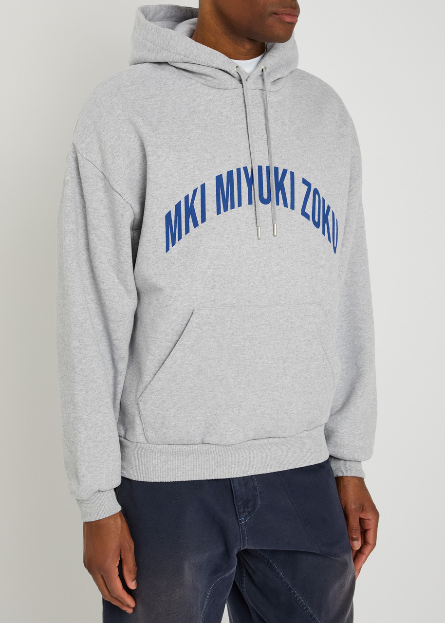 Mki Miyuki Zoku Arch Hooded Cotton-blend Sweatshirt In Gray