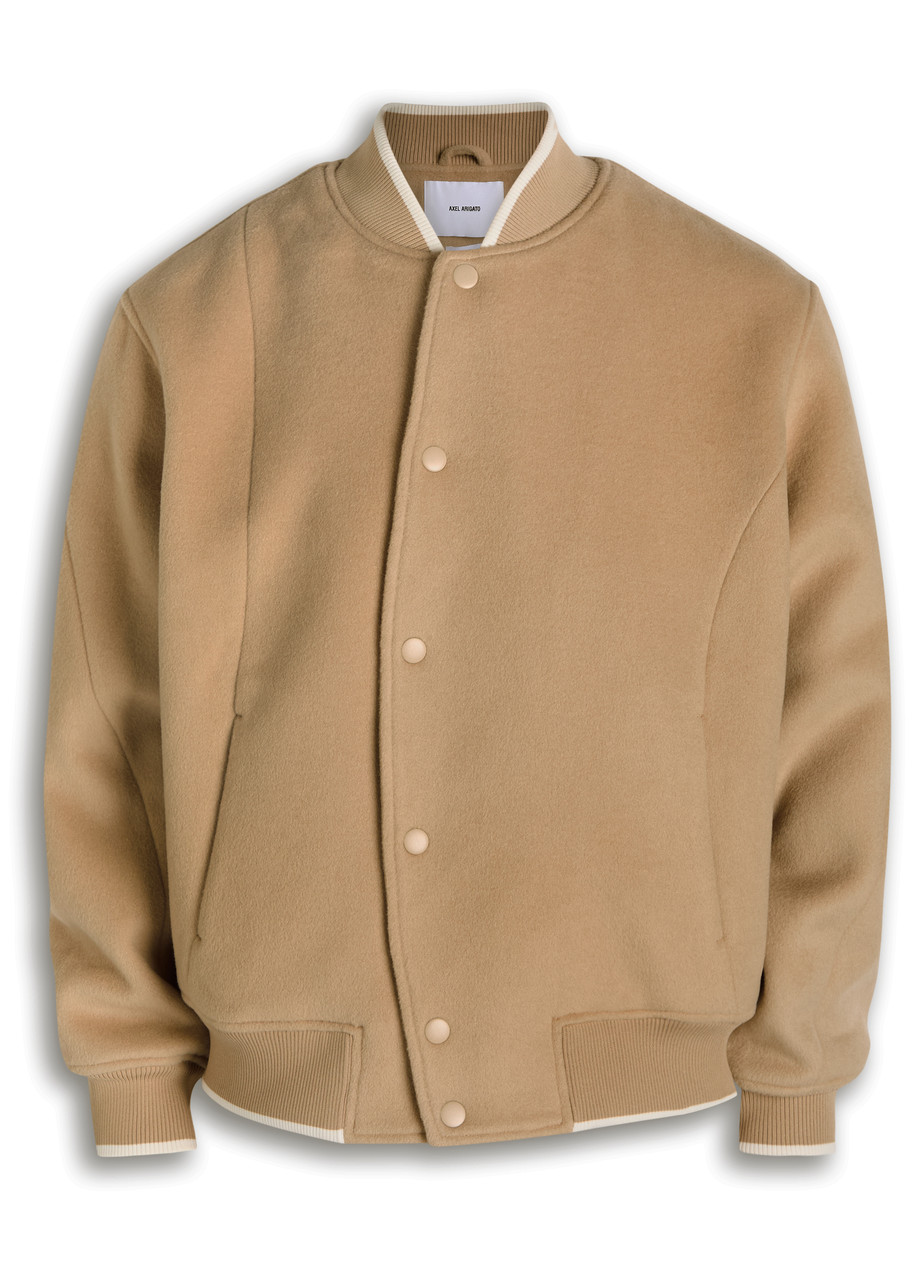 Axel Arigato Logo-appliquéd Wool-blend Varsity Jacket - Beige