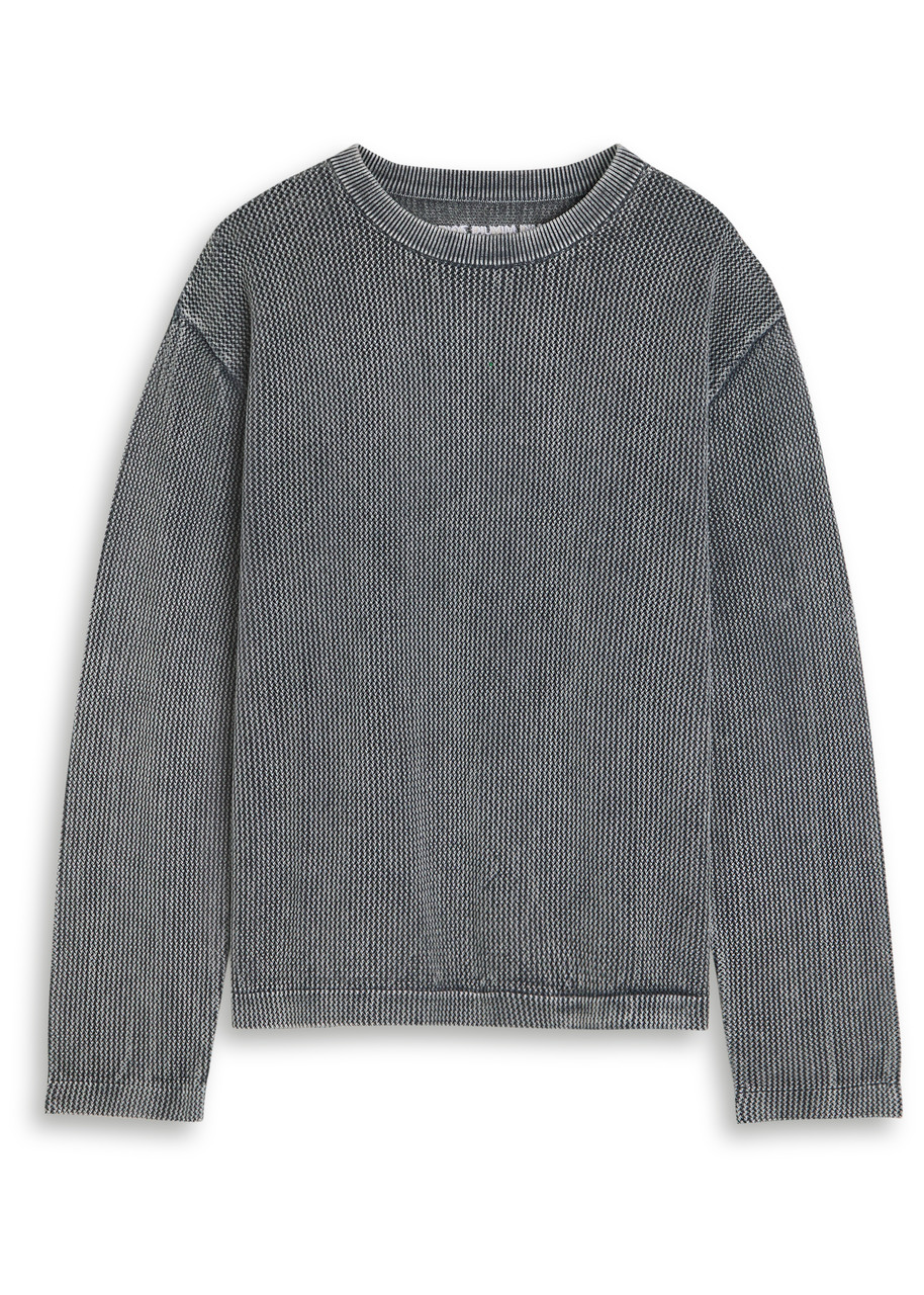 Mki Miyuki Zoku Pigment Open-knit Cotton T-shirt In Gray