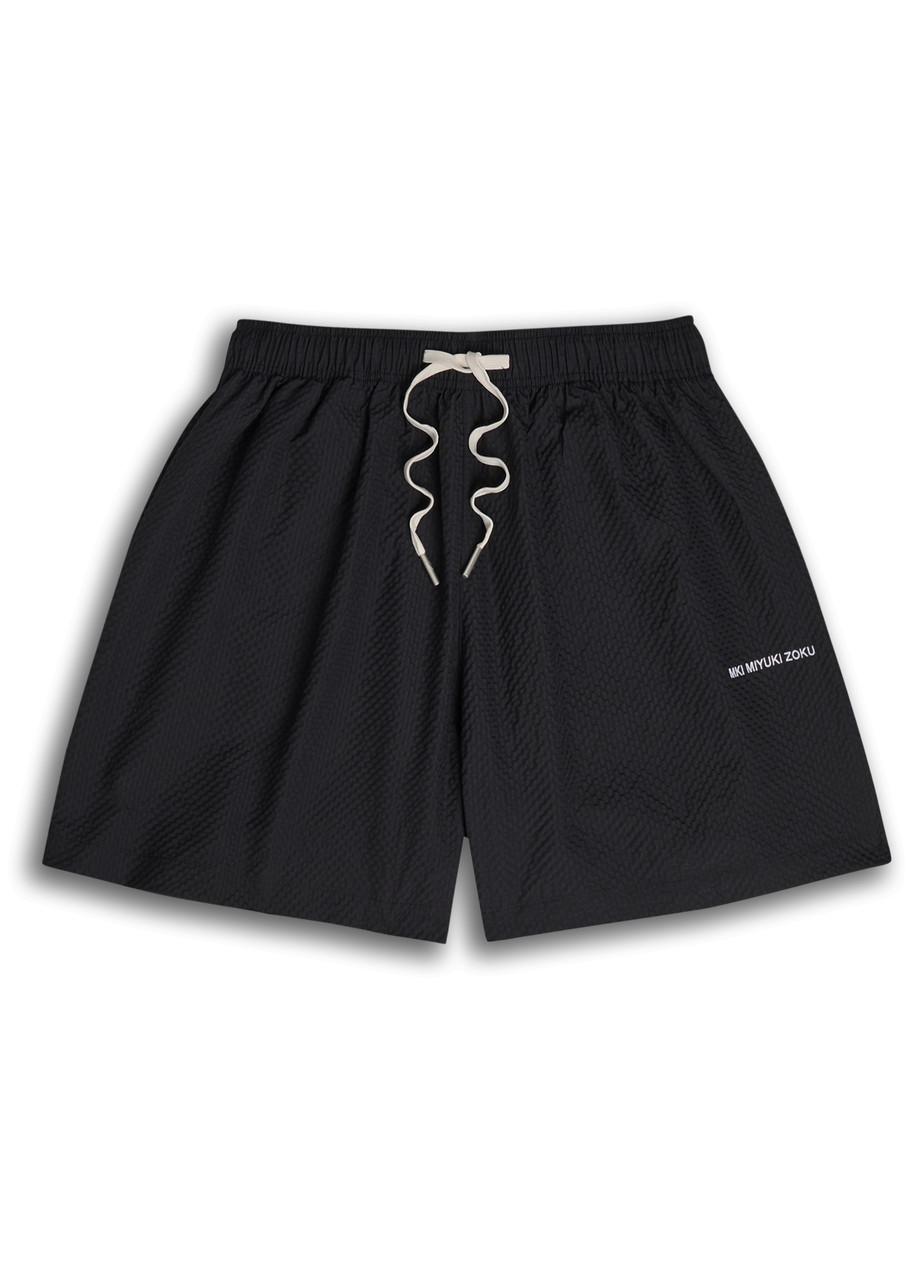 Mki Miyuki Zoku Ens Black Drawstring-waist Relaxed-fit Linen Shorts Xxl In Black