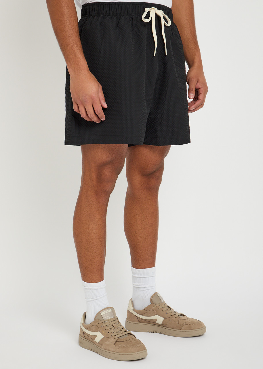 Mki Miyuki Zoku Ens Black Drawstring-waist Relaxed-fit Linen Shorts Xxl In Black