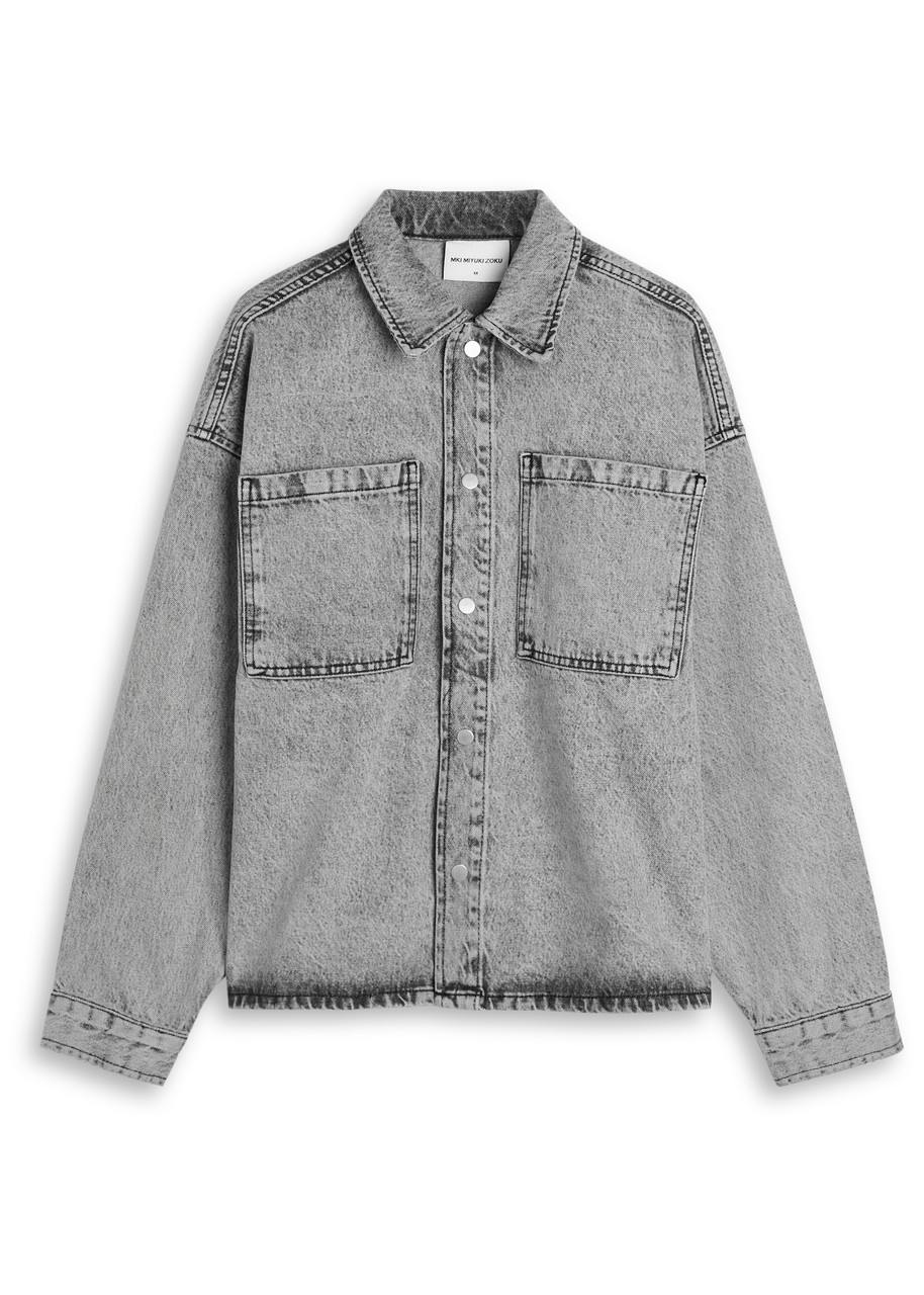Mki Miyuki Zoku Denim Box Overshirt In Black