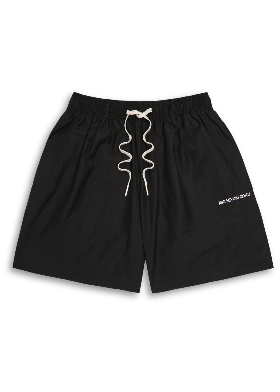 Mki Miyuki Zoku Ens Black Drawstring-waist Relaxed-fit Linen Shorts Xxl In Black
